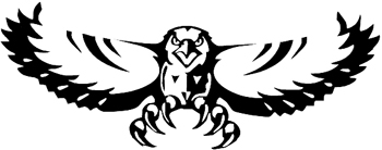 Falcon attacking vinyl decal. Customized ONLINE.  0608