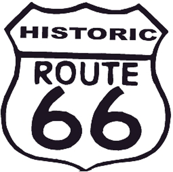 Historic Route 66 Sign vinyl decal Customized ONLINE. 0609