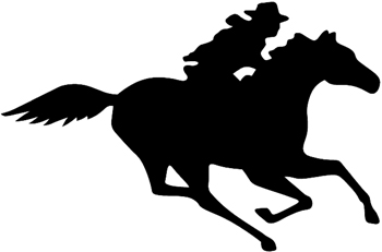 Horse and rider silhouette decal Customized ONLINE. 0610