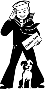 Cracker Jacks Sailor boy with dog vinyl decal Customized ONLINE.  0618