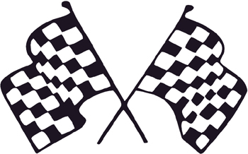 Racing Checkered Flags decal. Customized ONLINE. 0632