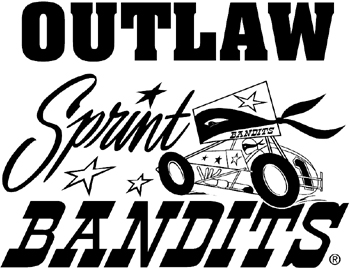 'Outlaw Sprint Bandits' lettering vinyl decal Customized ONLINE. 0639