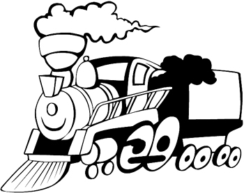 Train Cartoon drawing decal Customized ONLINE. 0646