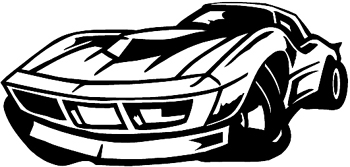 Corvette drawing vinyl decal. Customized ONLINE. 0648