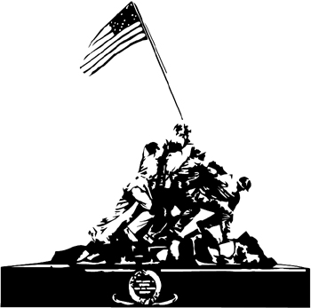 Military Flag Raising Iwo Jima Vinyl Decal/ sticker 