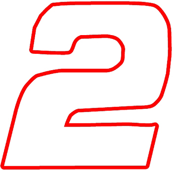 Number '2'  Racing Number Customized ONLINE. 0670
