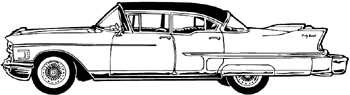 1950s Cadillac vinyl sports sticker. Customize on line. 0671