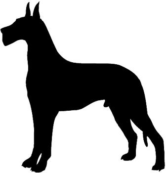 Great Dane Dog Silhouette Decal Customized ONLINE. 0679