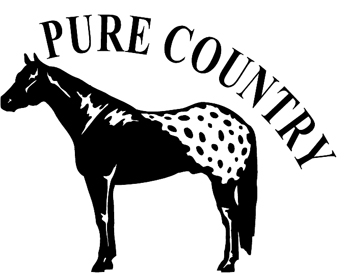 'Pure Country' lettering with Appaloosa Horse vinyl Decal Customized ONLINE. 0705