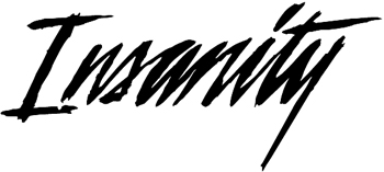 Insanity lettering Decal Customized ONLINE. 0713