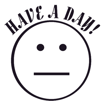 'Have a nice day' lettering with face Vinyl Decal. Customized ONLINE. 0720