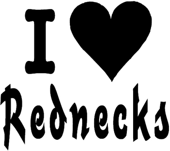 'I love Rednecks' lettering  Decal Customized ONLINE. 0761