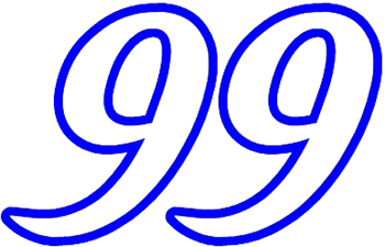 99 Racing Number Decal Customized ONLINE. 0785