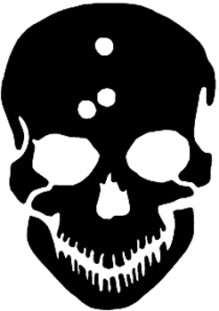 Skull with Bullet Holes  Decal Customized ONLINE. 0822