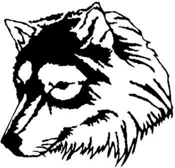 Wolf head mascot vinyl Decal Customized ONLINE. 0825