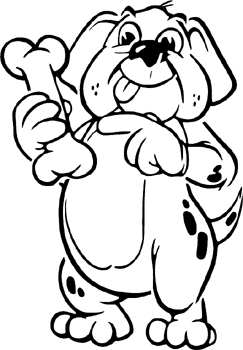 Cartoon Dog with bone  Decal Customized ONLINE.  0894