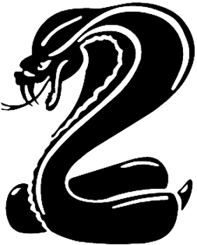Cobra silhouette vinyl sticker. Customize on line.  Snake. 0908