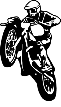 Motorcycle rider jumping vinyl decal.  Customized Online. 0925
