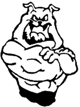 Bulldog with muscles Decal Customized Online. 0930