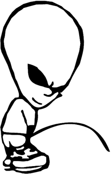 Alien Peeing Decal Customized Online. 1092