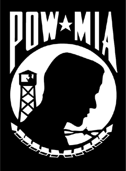 'POW MIA' lettering logo silhouette Decal Customized Online. 1107