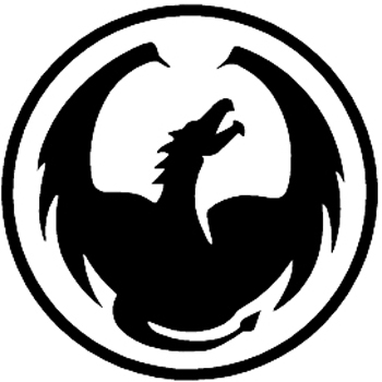 Winged Dragon in Circle Logo Vinyl Decal Customized Online. 1276