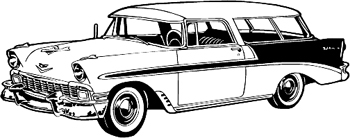 1957 Chevy station wagon vinyl sticker. Customize on line. 1311