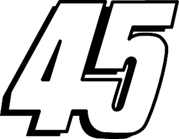 45 Racing Number  Decal Customized Online. 1320