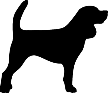 Hunting dog silhouette decal. Customized Online. 1401