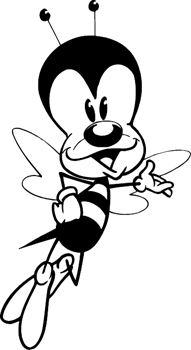 Comic Bee mascot Decal Customized Online. 1407