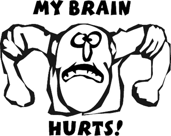 'My brain hurts' lettering Vinyl Decal Customized Online. 1434