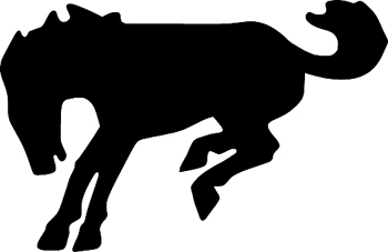 Bucking horse silhouette vinyl decal. Customized Online. 1436