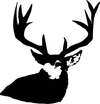 Deer head with rack of antlers hunting Decal. Customized Online. 1441