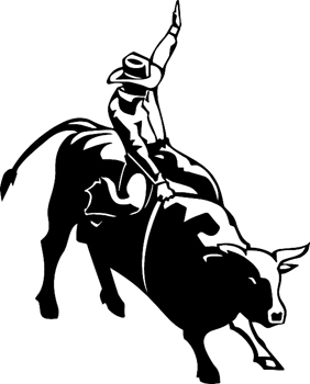Rodeo bull rider Decal Customized Online. 1454