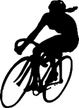 Lady bicyclist silhouette vinyl Decal Customized Online. 1462