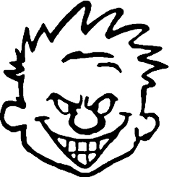 Calvin with angry face Decal Customized Online. 1483