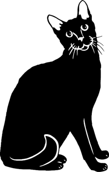 Black cat vinyl decal. Customized Online. 1508