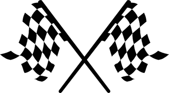 Checkered flags racing decal. Customized Online. 1543