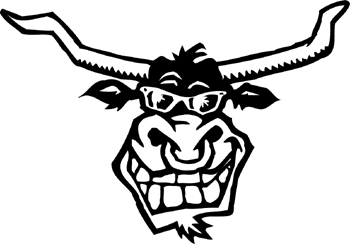 Cartoon Bull head vinyl decal. Customized Online. 1558