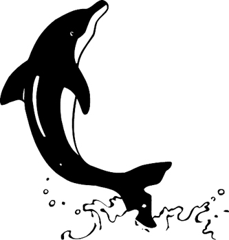 Dolphin splashing mascot vinyl decal Customized Online. 1603