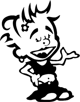 Calvin dressed as a girl Decal Customized Online. 1693