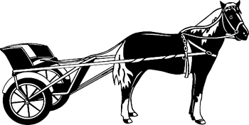 Horse and sulkey vinyl decal Customized Online. 1741