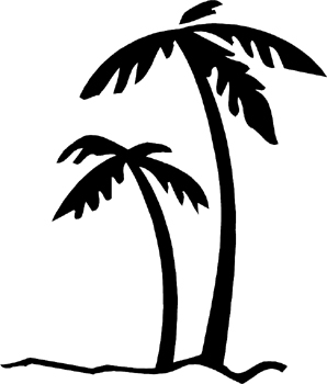 Two palm trees Decal Customized Online. 2539