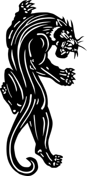 Black panther mascot vinyl decal. Customized Online. 2541