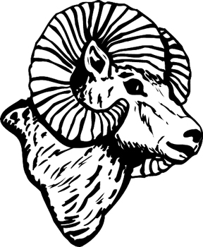 Ram head mascot Decal Customized Online. 2579