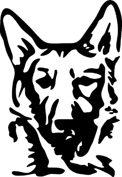 German Shepherd head vinyl sticker. Customize on line. 2618