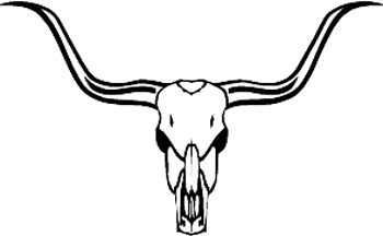 Longhorn bull skull Decal Customized Online. 2651