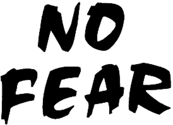 'No Fear' lettering vinyl sticker. Customize on line. 2688