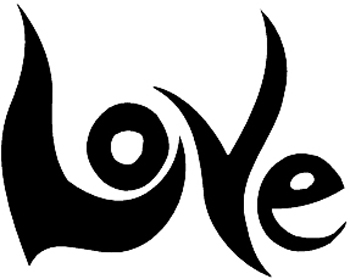 ' Love ' lettering vinyl decal. Customize on line. 2734