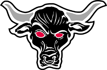 Bull head with red eyes vinyl decal. Customized Online. 2766